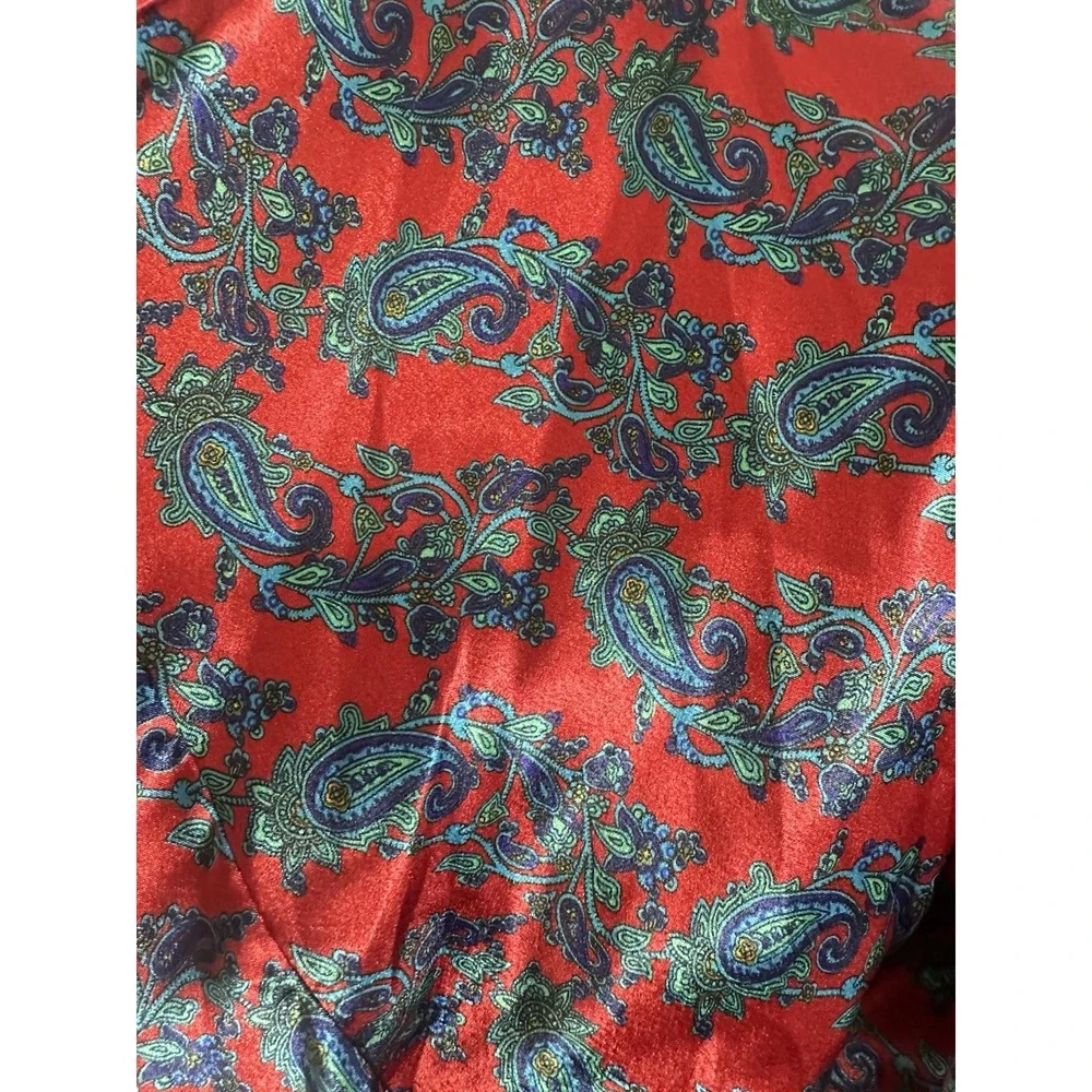 VTG Victoria's Secret Gold Label Paisley Kimono Robe - Red Jewel Tone 80s/90s OS